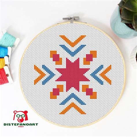 Tribal Cross Stitch Pattern Pdf Set Aztec Embroidery Cross Etsy