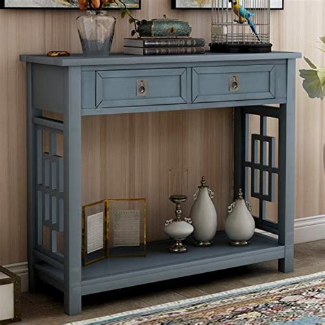 Knocbel Farmhouse 2 Drawer Console Table For Entryway Entry Hallway