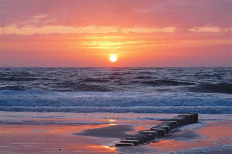 Wallpaper : landscape, sunset, sea, shore, beach, sunrise ...