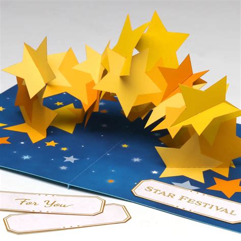 Crease each tab at the center. Pop-up Card (Stars 01),Pop-up Cards,Card,star festival ...