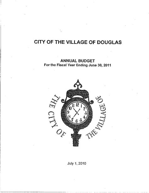 2011annualbudget The City Of The Village Of Douglas