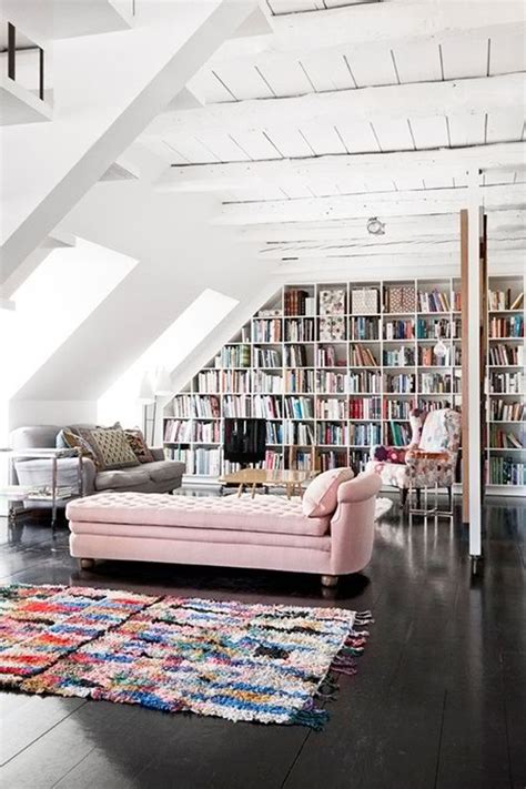 white attic library design homemydesign