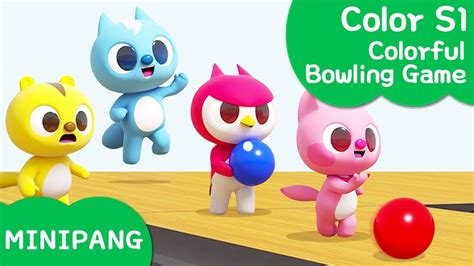 Learn Colors With Minipang Color S1 🎳colorful Bowling Game