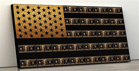 Gold And Black One Hundred Dollar Bill Canvas Prints Are Designed Here