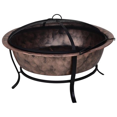 Outsunny 35 W X 2275 H Copperblack Steel Round Cauldron Wood Fire