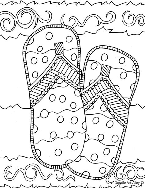 I love summer by lena london. kleurplaat slippers | Summer coloring pages, Coloring ...