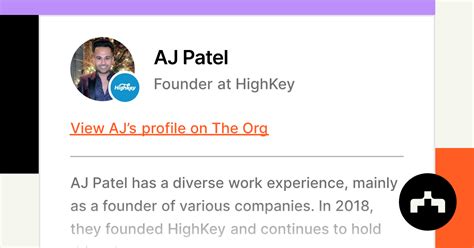 Aj Patel Founder At Highkey The Org