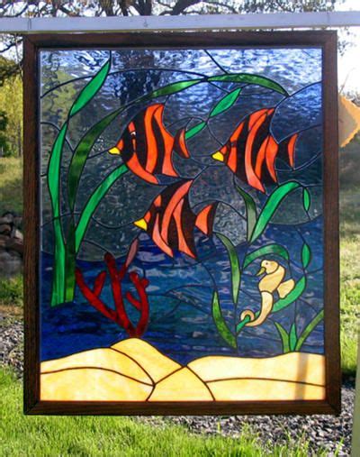 Tropical Fish Stained Glass Framed Stained Glass Patterns Stained