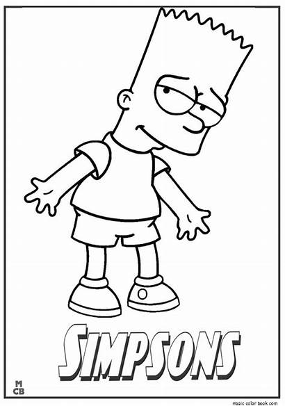 Coloring Simpson Simpsons Bart Homer Sheets Printable