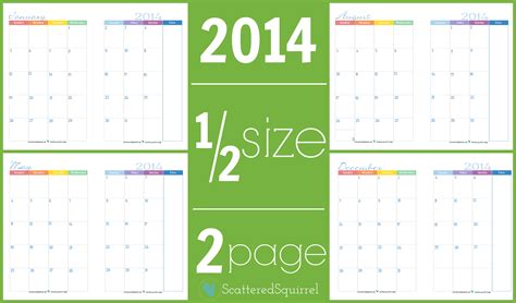 2014 Calendars Part 3 Scattered Squirrel