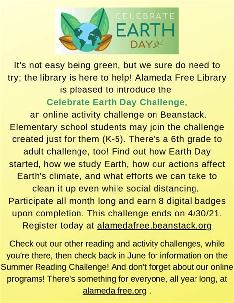 Join The Earth Day Challenge Earhart School Pta