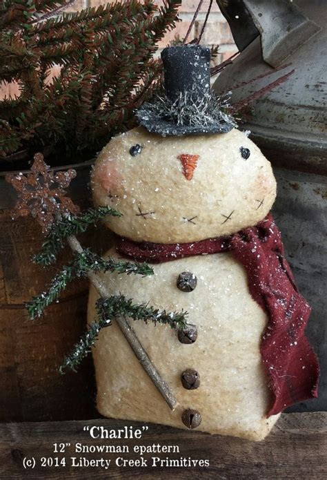 Instant Download Primitive Charlie Snowman Epattern By Libertycreek 7