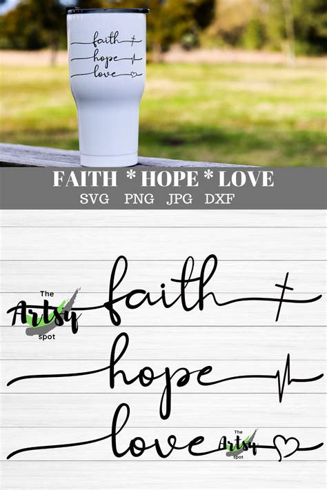 Faith Hope Love Heartbeat Svg Layered Svg Cut File Free Fonts