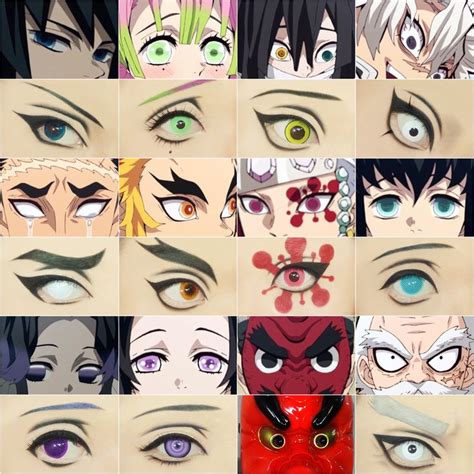 Demon Slayer Character Eye Make Up 鬼滅の刃 Kimetsu No Yaiba Anime Eye