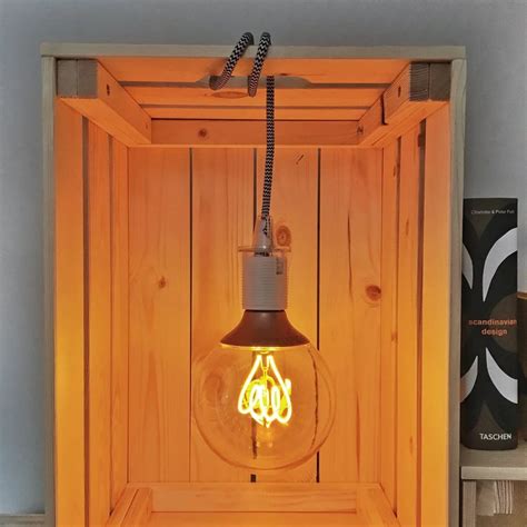 Diy Storage With Hanging Light Bulb