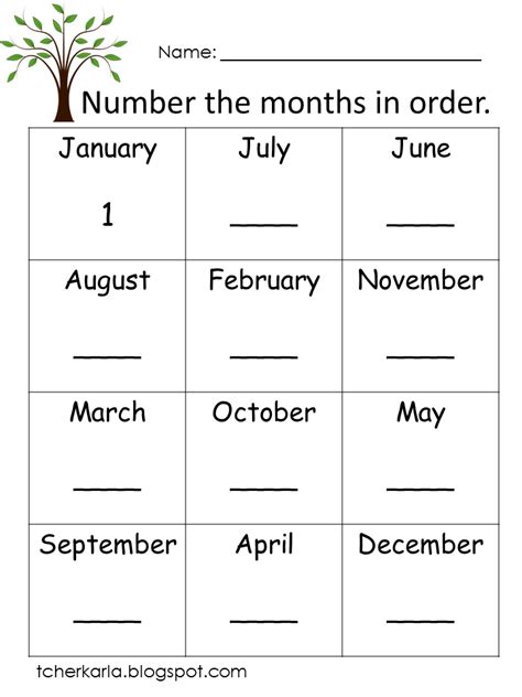 Months Of The Year Worksheets For Kindergarten