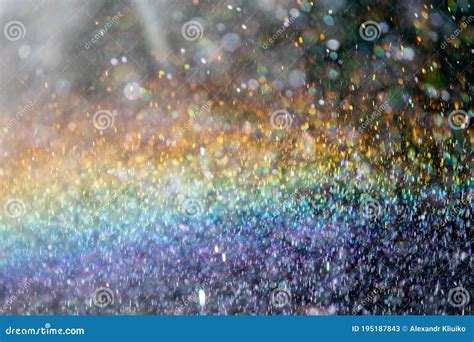 Abstraction Blurred Rainbow In Water Drops Natural Background Or