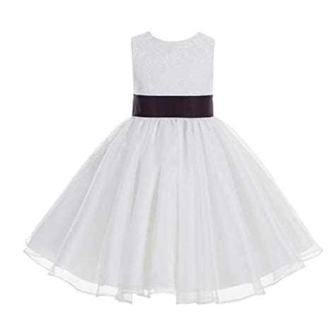 Ekidsbridal White Lace Organza Flower Girl Dress Graduation Dress