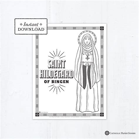 Catholic Coloring Page - Saint Hildegard of Bingen ...