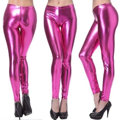 Hot Pink Metallic Leggings Metallic Leggings Leggings Are Not Pants
