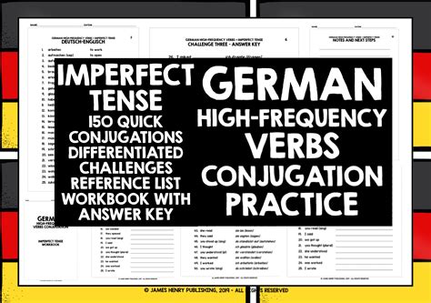 German Imperfect Tense Conjugation Drills Teaching Resources