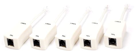 The Cimple Co Dsl Phone Line Filter 5 Pack Ivory Reduce Digital Noise Caused By Dsl Line