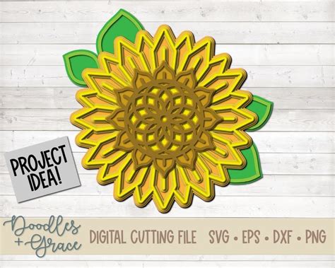 3D Sunflower Mandala Svg - 85+ Crafter Files