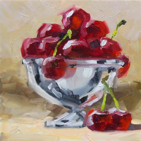Tom Brown Fine Art Life Is Just A Bowl Of Cherries Original Oil By