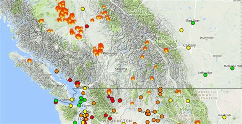 Wildfire map shows where 566 fires are echosec's bc wildfire & road closure map alacrity canada bc wildfire service interactive map helps distinguish between bc. Map showing wildfires and air quality around British Columbia | News