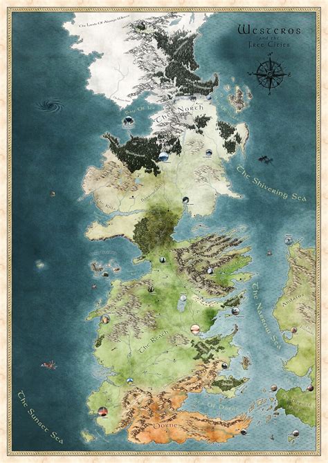 Alexis Gonnet Map Of Westeros And The Free Cities Game Of Thrones