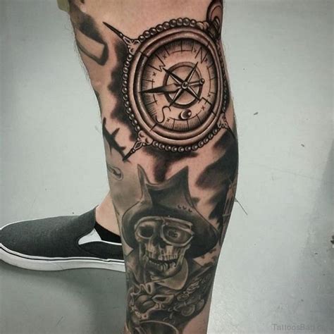 41 Stylish Compass Tattoos For Leg