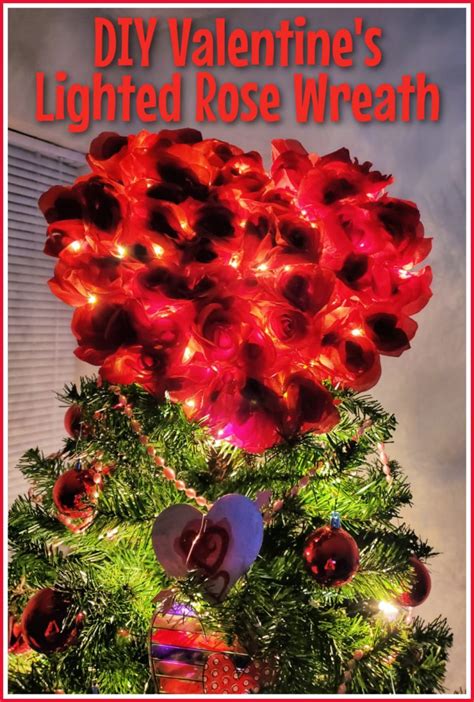 Diy Valentines Lighted Rose Wreath Dollar Tree Craft For The Love