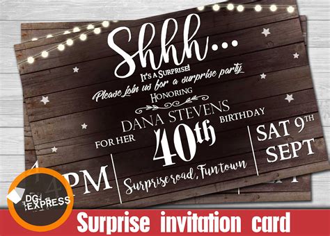 Free Surprise Birthday Party Invitations