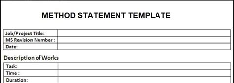 While the eventual decommissioning approach may vary. Method Statement Template - Download Method Statement Example