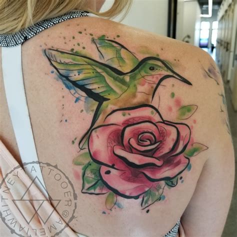 She is an actress and producer, known for true blood (2008), scream: Watercolor calibri and rose tattoo on shoulder by Amelia ...