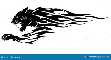 Black Panther Head Abstract Flame Stock Vector Illustration Of Lunge