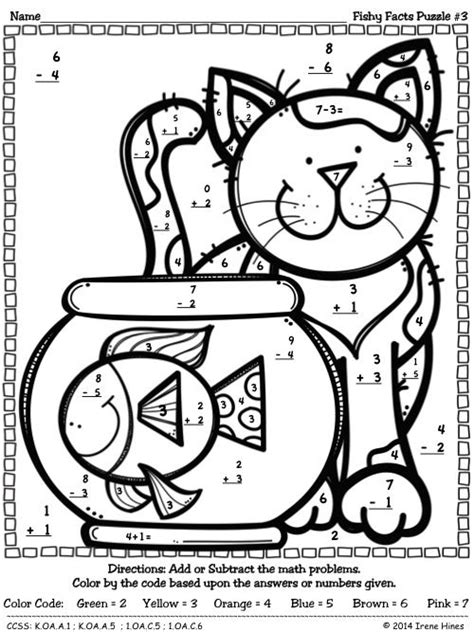 Can find what you need here. Fishy Facts ~ Color By The Code Math Puzzle Printables ...
