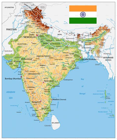 India Politico E Mapa Fisico Politico E Mapa Fisico Da India Asia Images