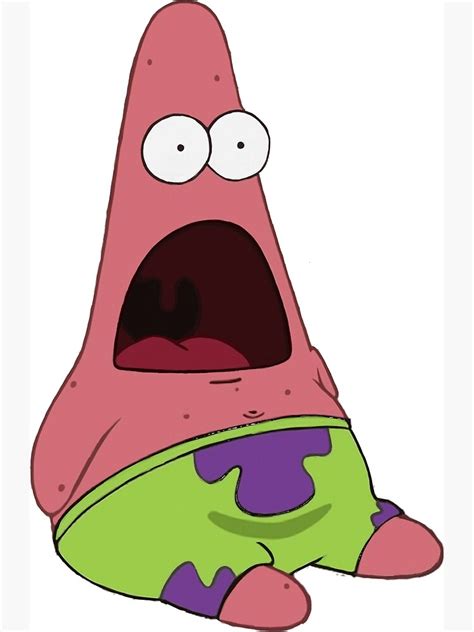 Surprised Patrick Star Poster By Gnulinux Redbubble