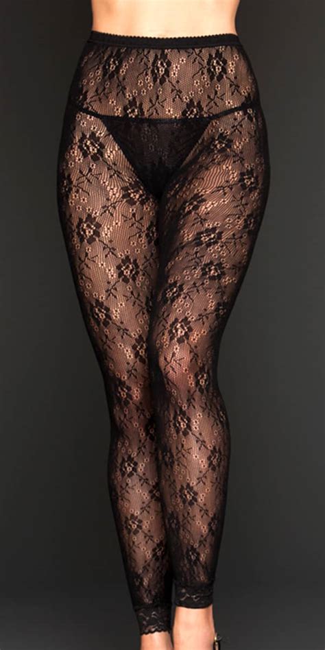 Black Floral Lace Leggings Sexy Women S Hosiery Stockings Tights