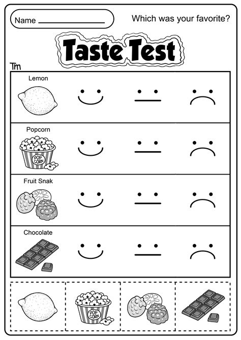 Printable Taste Testing Sheet