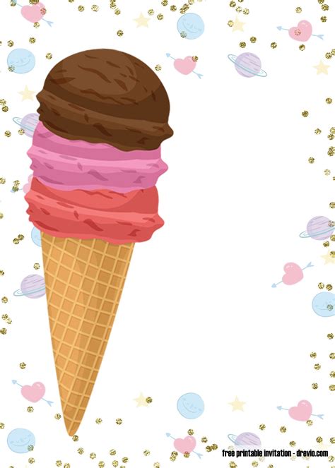 Ice Cream Party Invitation Template Free