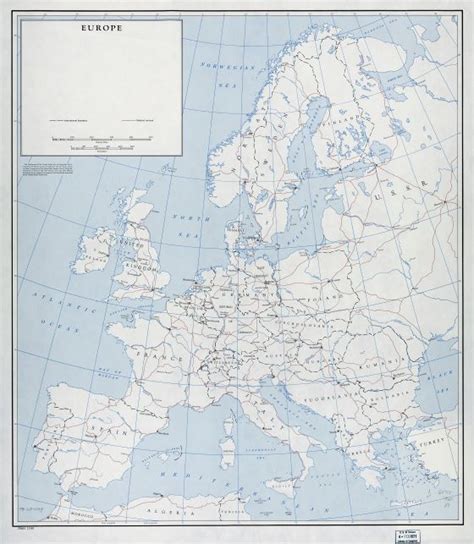 Large Detailed Old Political Map Of Europe 1960 Old Maps Europe