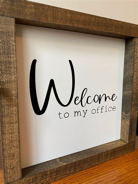 Welcome To My Office Wood Sign Office Sign Office Desk Etsy