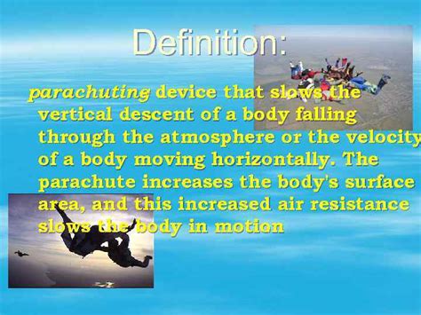 Parachuting Skydiving Plan Vocabulary Definition