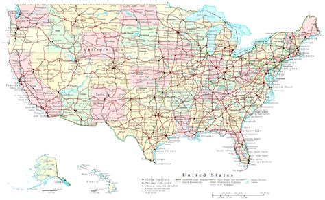 Map Of The United States With Major Cities And Highways Usa States