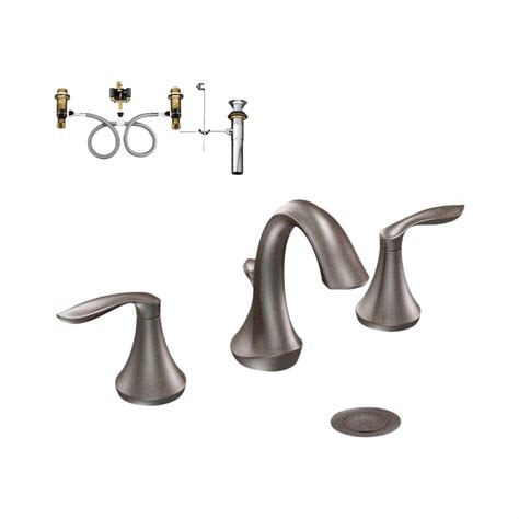 Included template and mounting hardware take the guesswork out of installation. MOEN Eva 8 in. Widespread 2-Handle Bathroom Faucet in Oil ...