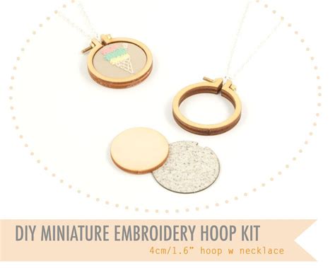 The Miniature Embroidery Hoop Kit Includes Two Pendants