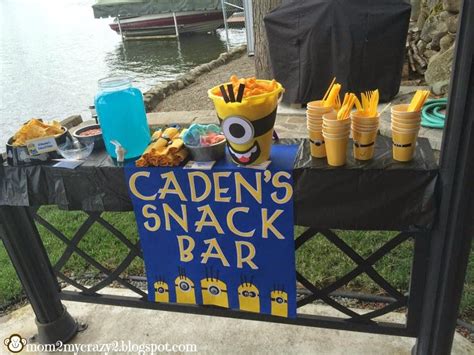 Running Away I Ll Help You Pack Despicable Me Birthday Snack Bar Food Ideas And Printable