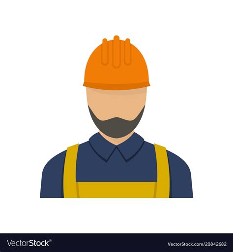 Worker Icon Flat Style Royalty Free Vector Image